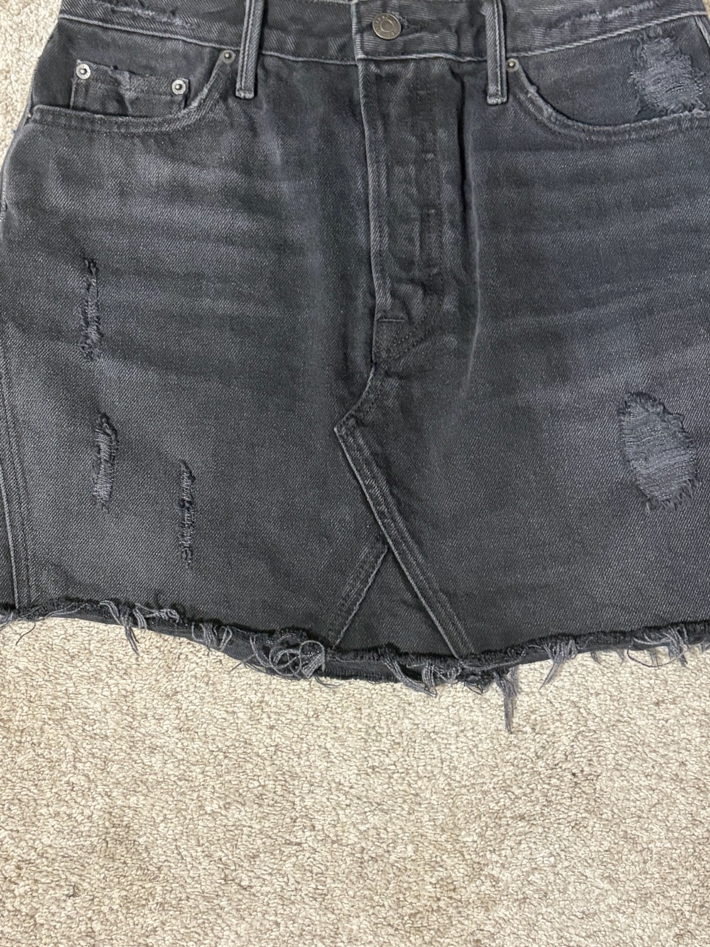 GRLFRND Black Distressed Denim Mini Skirt - Picture 3 of 9